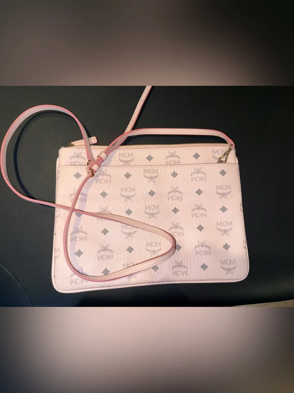 MCM Pale Pink Monogram Crossbody Bag